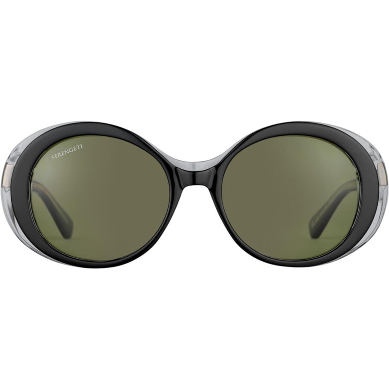 Serengeti Bacall Sunglasses  Shiny Black Transparent Layer Small, Medium