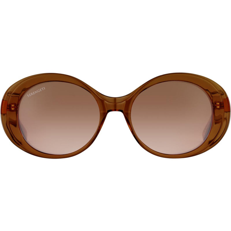 Serengeti Bacall Sunglasses  Shiny Crystal Caramel Brown Small, Medium