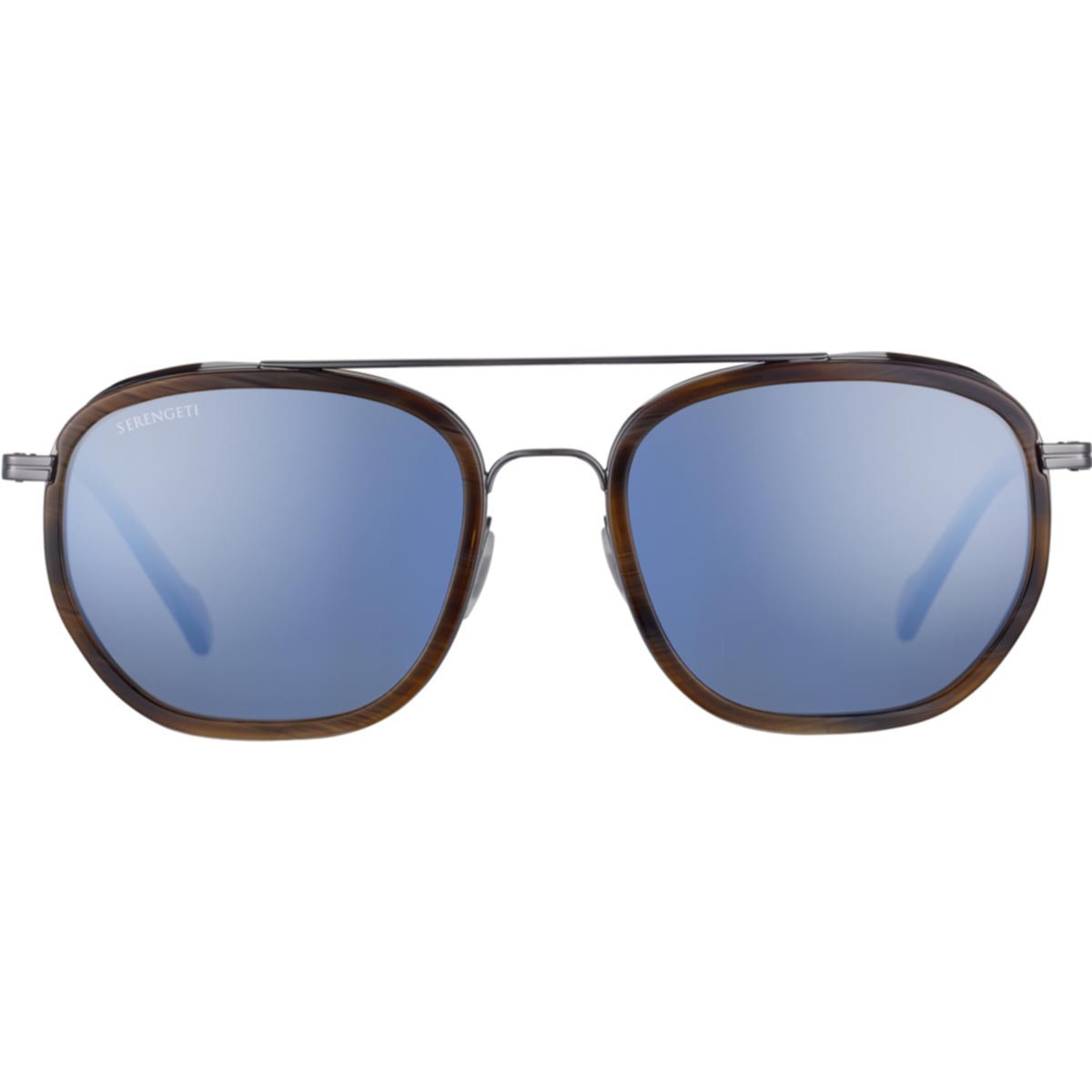 Serengeti Boron Sunglasses  Shiny Gunmetal Brown Buffalo Acetate Large