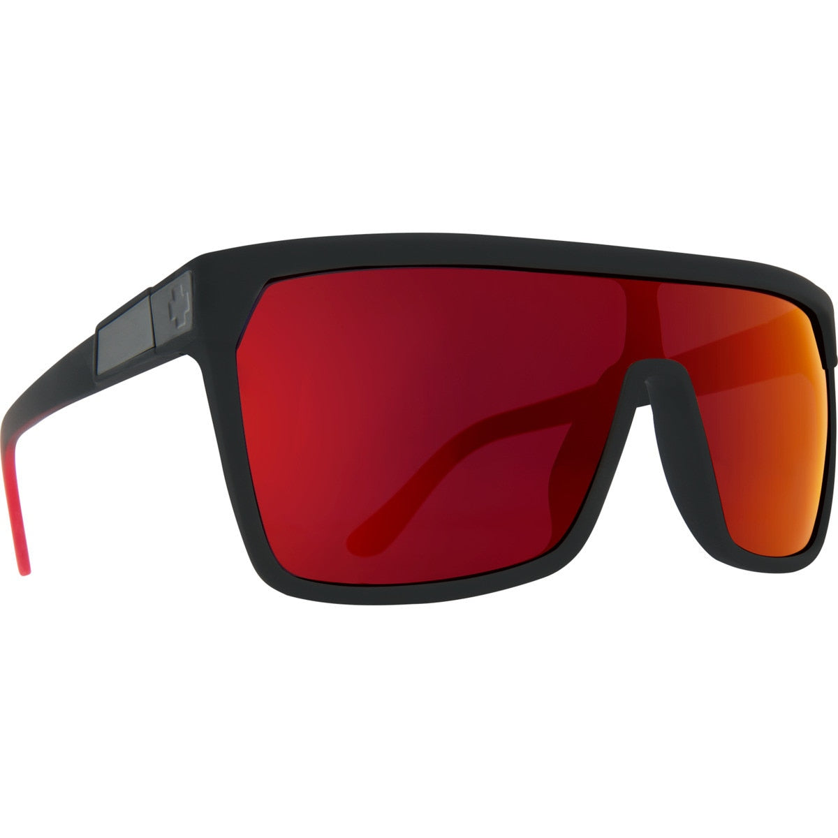 Spy Flynn Sunglasses  Soft Black Matte Red Fade Medium-Large
