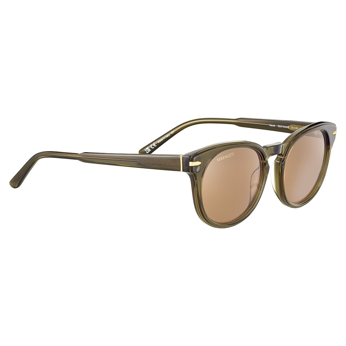 Serengeti Havah Sunglasses  Shiny Crystal Dark Green Small, Medium