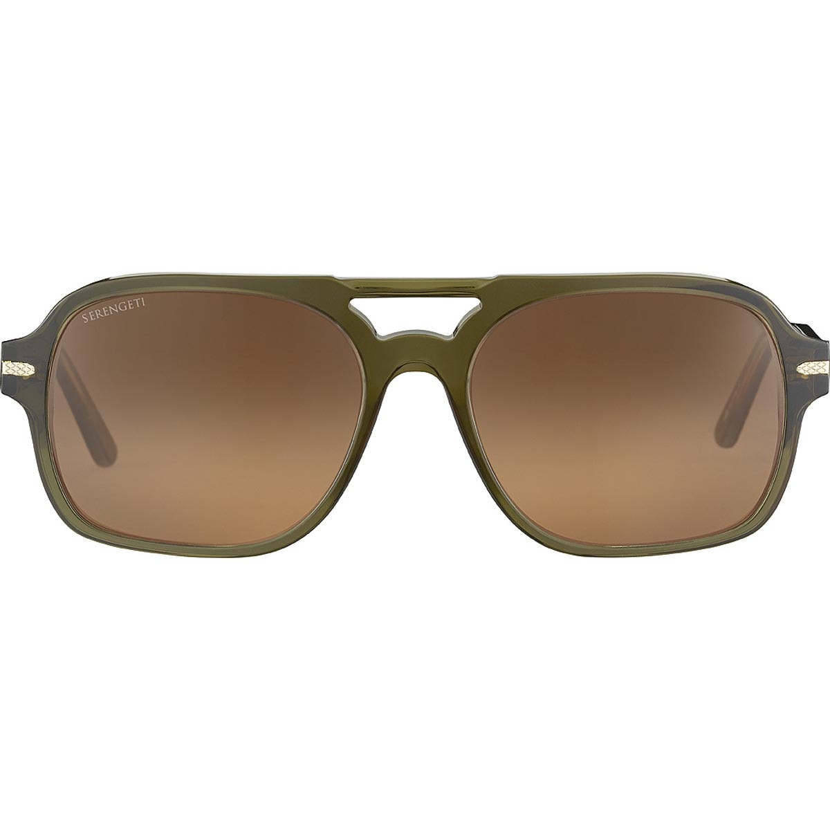 Serengeti Marco Sunglasses  Shiny Crystal Dark Green Medium, Large