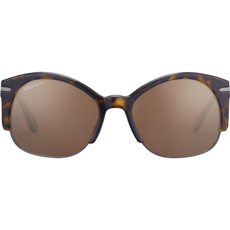 Serengeti Vinita Sunglasses  Dark Tortoise Acetate With Shiny Gunmetal Metal Small medium