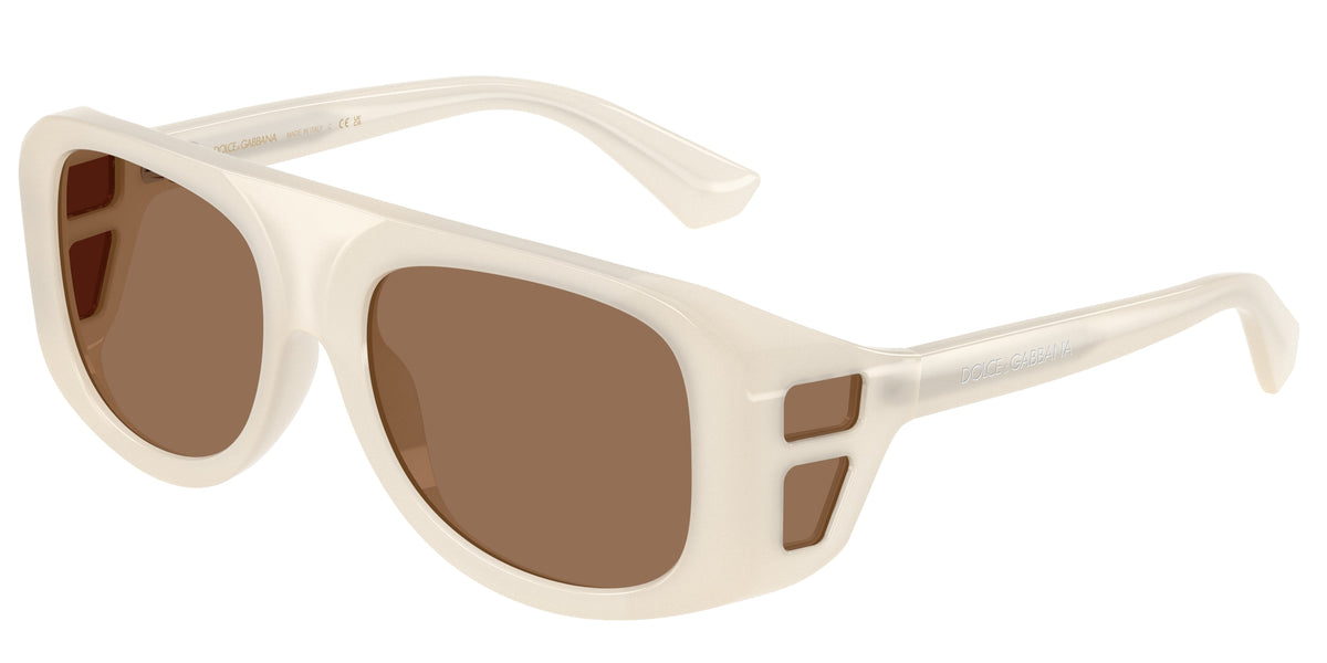 DOLCE & GABBANA DG6208 Pilot Sunglasses  303973-Opal Milk 54-130-18 - Color Map White