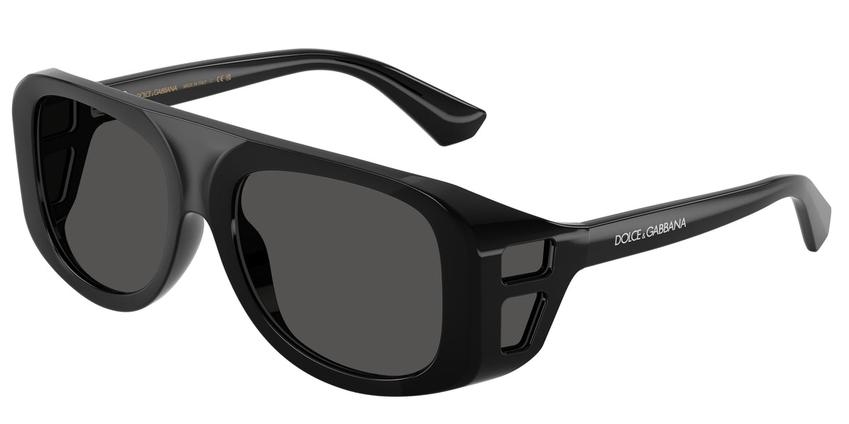 DOLCE & GABBANA DG6208 Pilot Sunglasses  501/87-Black 54-130-18 - Color Map Black