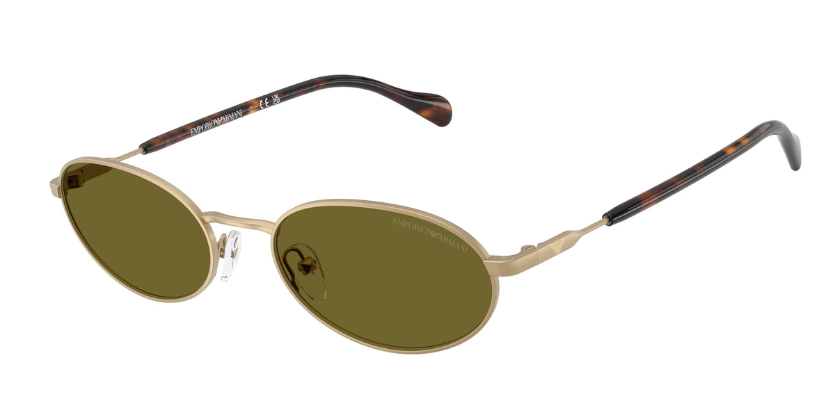 Emporio Armani EA2175 Oval Sunglasses  3002/2-Matte Pale Gold 54-145-19 - Color Map Gold