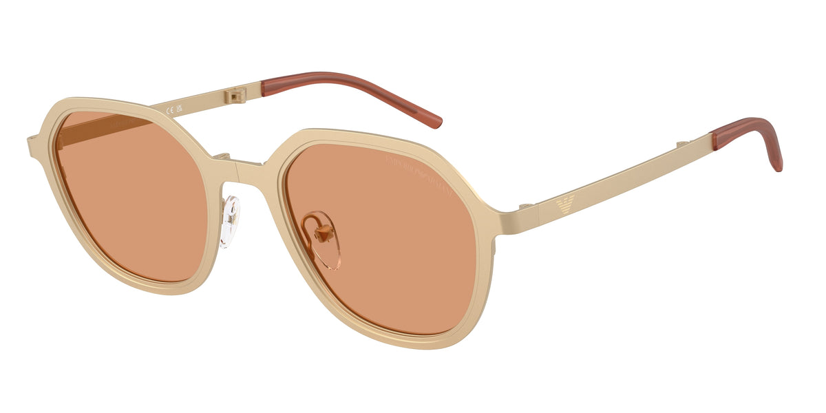 Emporio Armani EA2176 Irregular Sunglasses  3002/7-Matte Pale Gold 51-145-23 - Color Map Gold