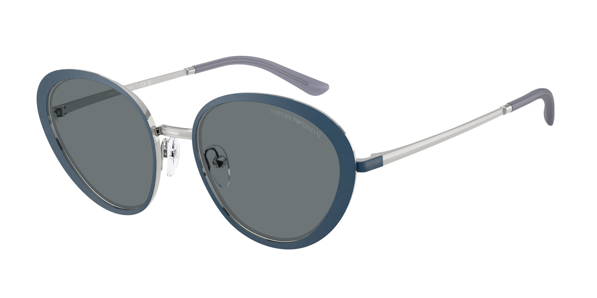Emporio Armani EA2177 Irregular Sunglasses  344280-Matte Blue 51-140-18 - Color Map Blue