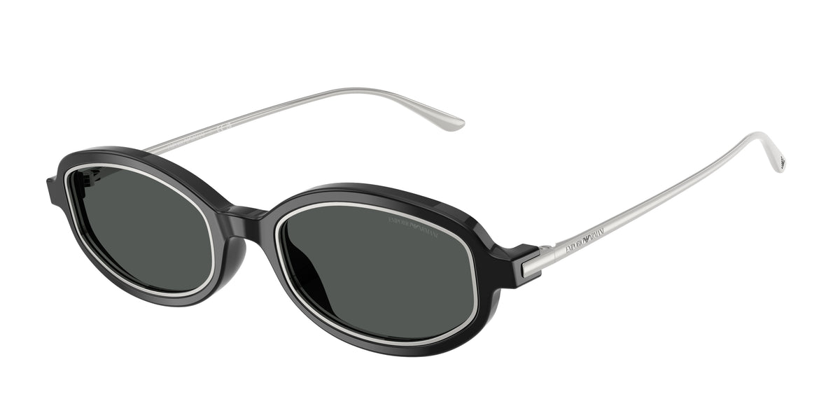 Emporio Armani EA4276U Irregular Sunglasses  501787-Shiny Black 49-140-20 - Color Map Black