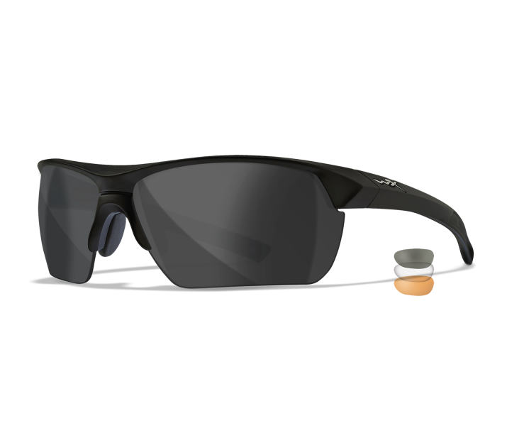 Wiley X GUARD ADVANCED Semi Rimless Sunglasses  Matte Black 76-7-125