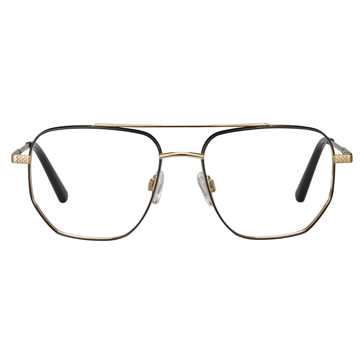 Serengeti Follen Optic Eyeglasses  Shiny Light Gold - Black Front Large