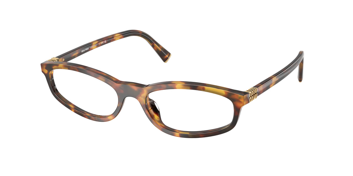 Miu Miu MU01ZV Oval Eyeglasses  14L1O1-Honey Havana 52-140-17 - Color Map Tortoise