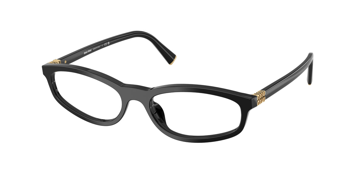 Miu Miu MU01ZVF Oval Eyeglasses  16K1O1-Black 54-140-17 - Color Map Black