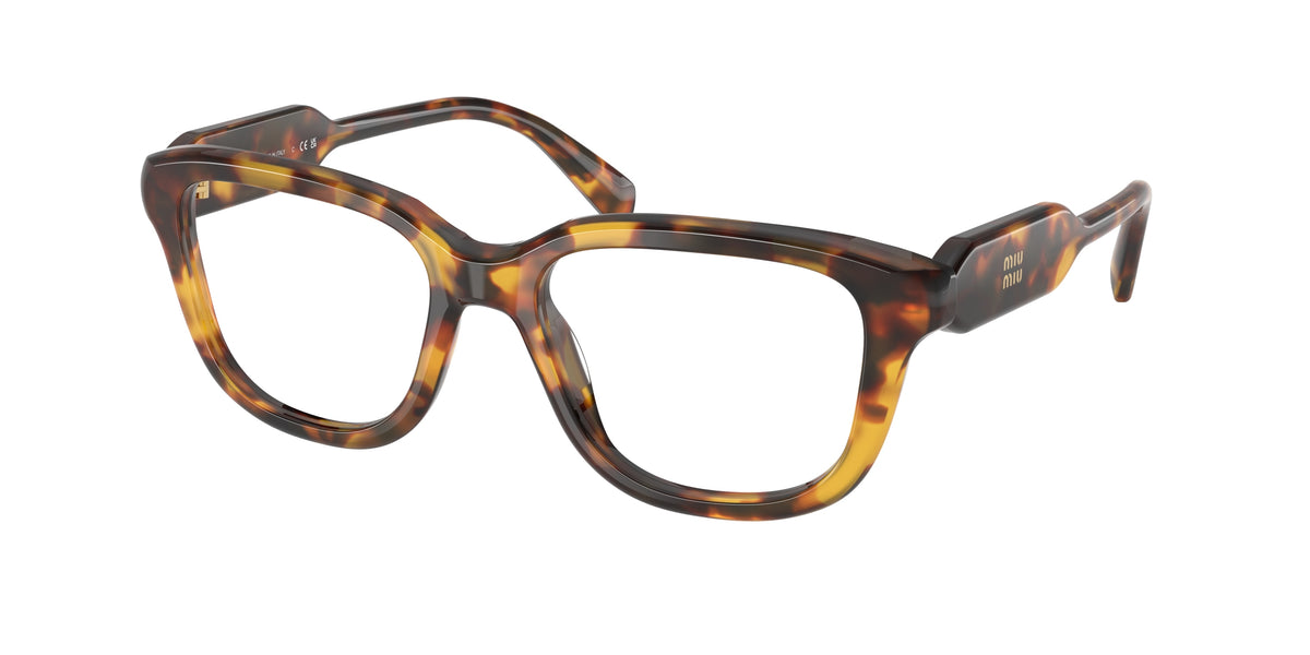 Miu Miu MU02ZV Rectangle Eyeglasses  14L1O1-Honey Havana 51-140-18 - Color Map Tortoise
