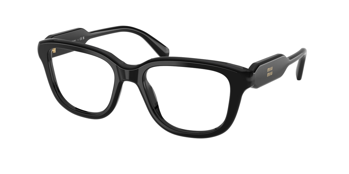 Miu Miu MU02ZV Rectangle Eyeglasses  16K1O1-Black 51-140-18 - Color Map Black