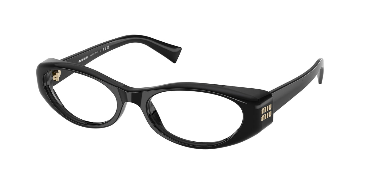 Miu Miu MU03ZVF Oval Eyeglasses  16K1O1-Black 55-140-18 - Color Map Black
