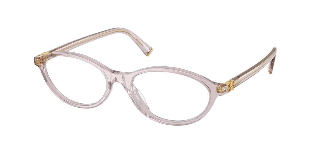 Miu Miu MU09XVF Oval Eyeglasses  12W1O1-Trasparent Mauve 55-140-17 - Color Map Violet