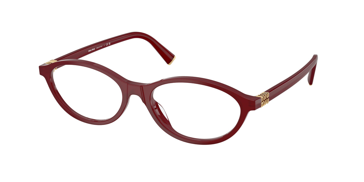 Miu Miu MU09XVF Oval Eyeglasses  21I1O1-Opal Burgundy 55-140-17 - Color Map Violet