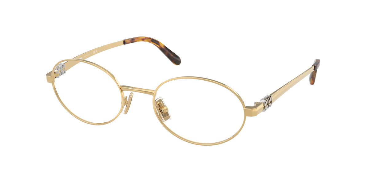 Miu Miu MU50ZV Oval Eyeglasses  5AK1O1-Gold 50-140-20 - Color Map Gold