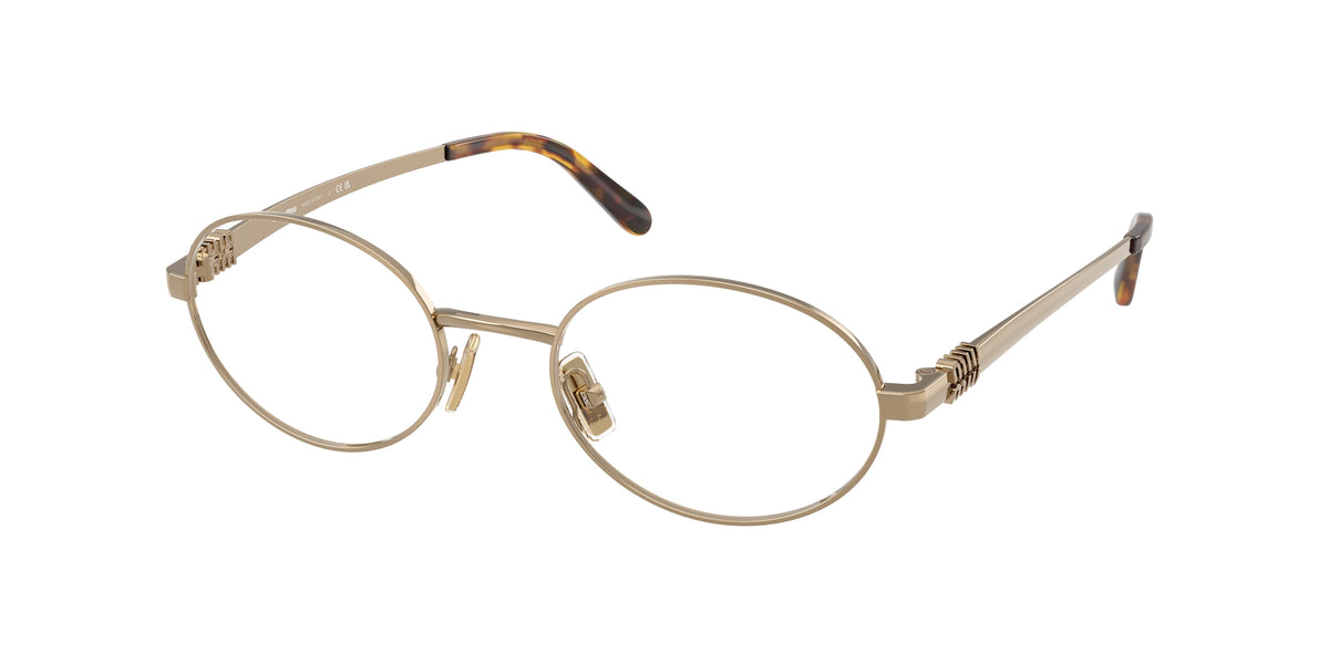 Miu Miu MU50ZV Oval Eyeglasses  7OE1O1-Old Gold 50-140-20 - Color Map Gold