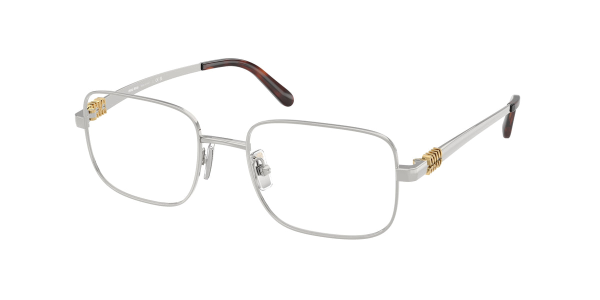 Miu Miu MU51ZV Rectangle Eyeglasses  1BC1O1-Silver 50-140-19 - Color Map Silver
