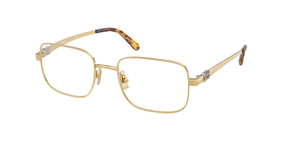 Miu Miu MU51ZV Rectangle Eyeglasses  5AK1O1-Gold 50-140-19 - Color Map Gold