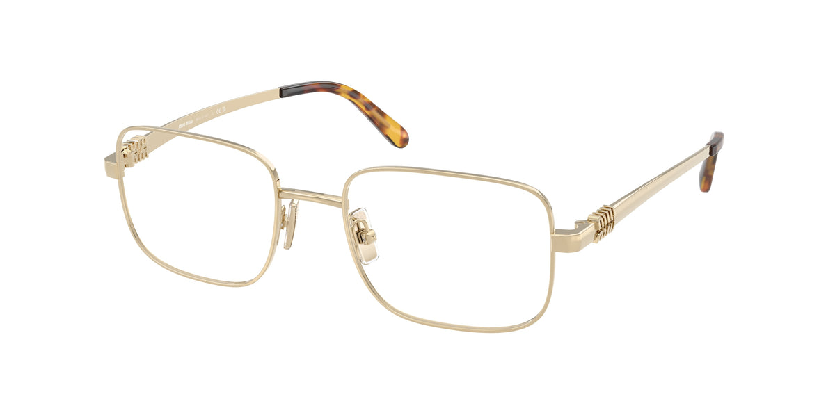 Miu Miu MU51ZV Rectangle Eyeglasses  ZVN1O1-Pale Gold 52-140-19 - Color Map Gold