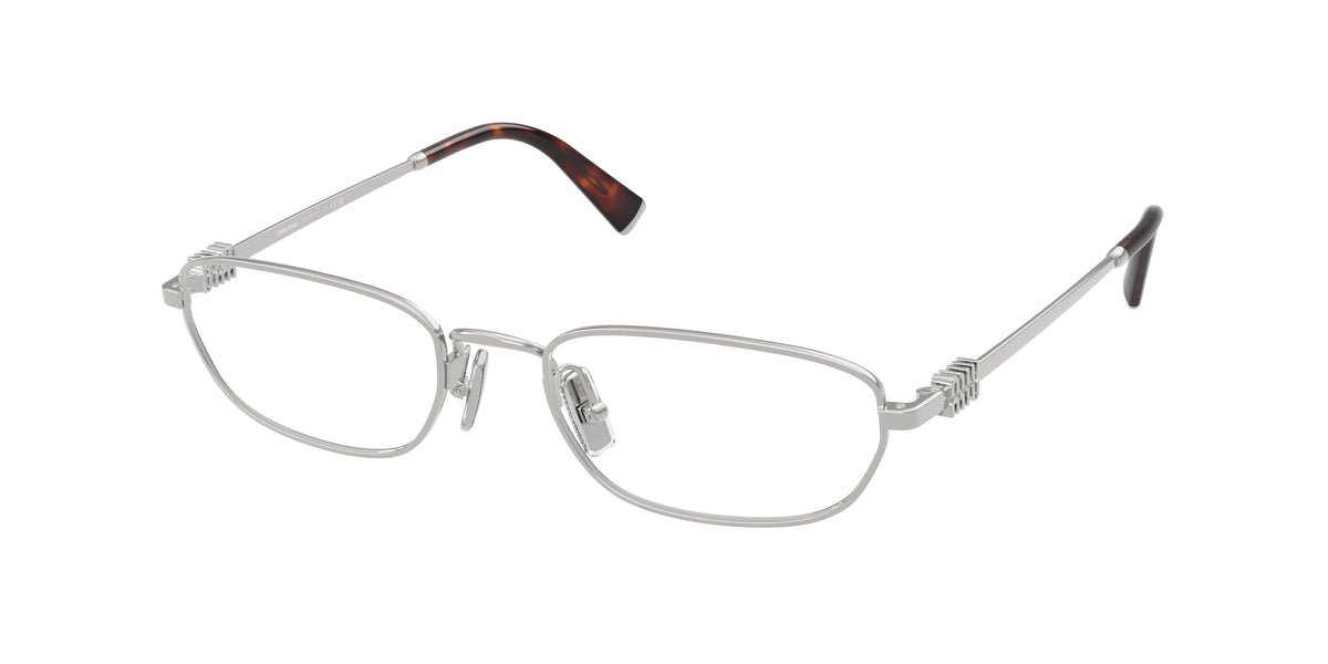 Miu Miu MU52ZV Irregular Eyeglasses  1BC1O1-Silver 53-140-19 - Color Map Silver