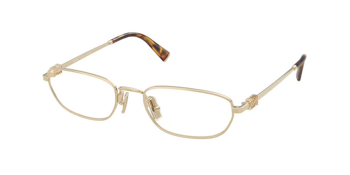Miu Miu MU52ZV Irregular Eyeglasses  ZVN1O1-Pale Gold 53-140-19 - Color Map Gold