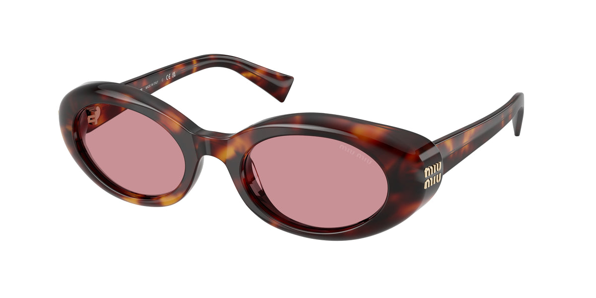 Miu Miu mub09s Oval Sunglasses  27L50Y-Havana 52-140-21 - Color Map Tortoise