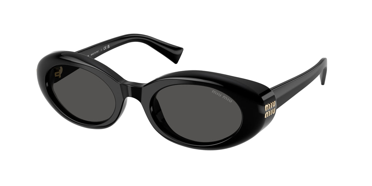 Miu Miu MUB09SF Oval Sunglasses  16K08Z-Black 52-140-21 - Color Map Black