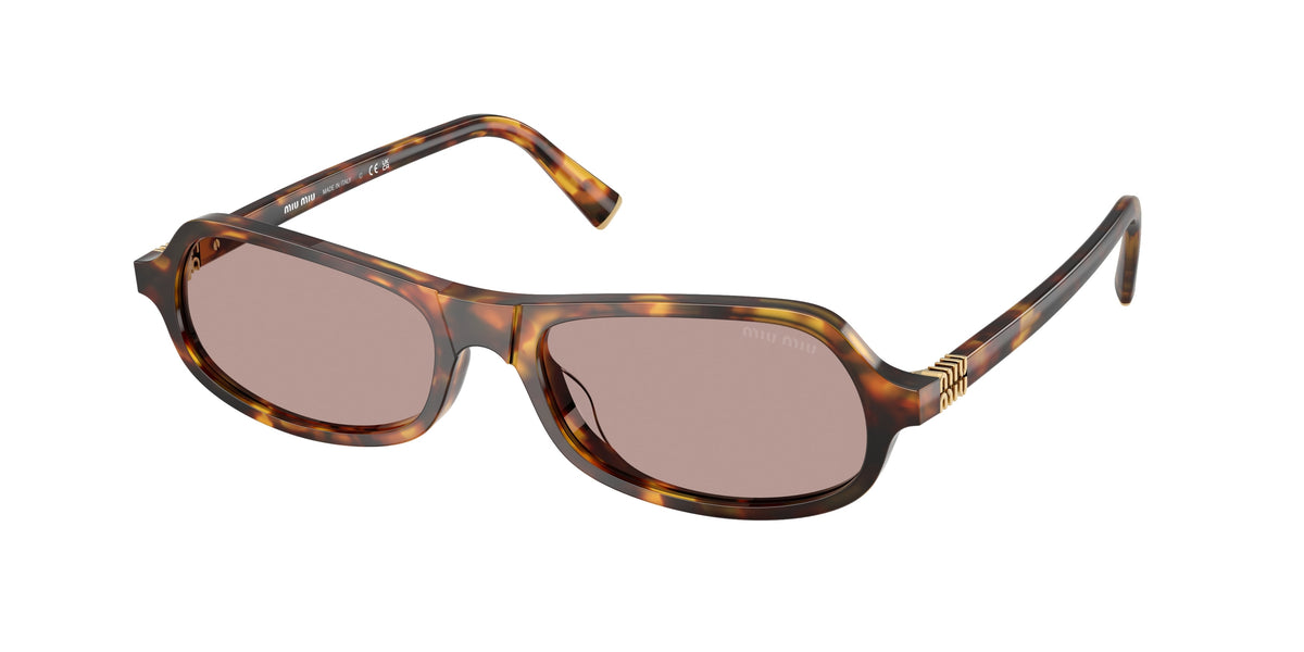Miu Miu MUB10SU Irregular Sunglasses  14L20I-Honey Havana 55-140-17 - Color Map Tortoise