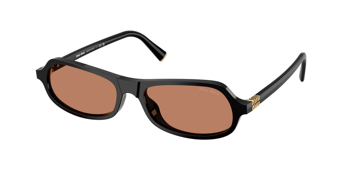 Miu Miu MUB10SU Irregular Sunglasses  16K90Q-Black 55-140-17 - Color Map Black
