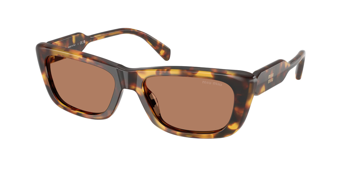 Miu Miu MUB12S Rectangle Sunglasses  14L20D-Honey Havana 56-140-17 - Color Map Tortoise
