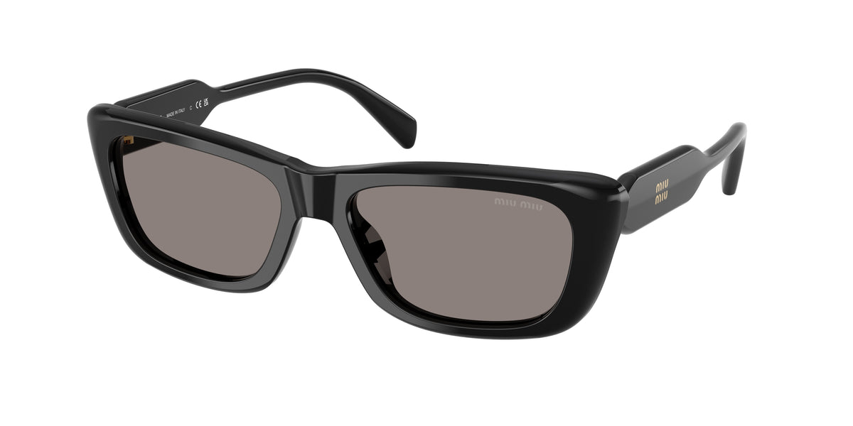 Miu Miu MUB12S Rectangle Sunglasses  16K80Q-Black 56-140-17 - Color Map Black