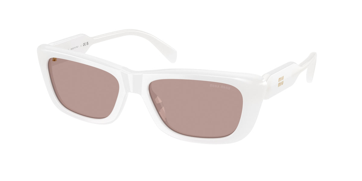 Miu Miu MUB12S Rectangle Sunglasses  20M20I-Opal White 56-140-17 - Color Map White