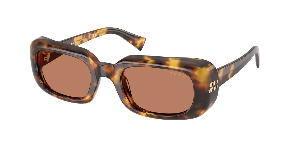 Miu Miu MUB13SF Rectangle Sunglasses  14L90Q-Honey Havana 52-140-22 - Color Map Tortoise