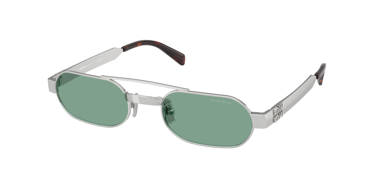 Miu Miu MUB52S Oval Sunglasses  21M40Y-Ancient Silver 52-135-21 - Color Map Silver