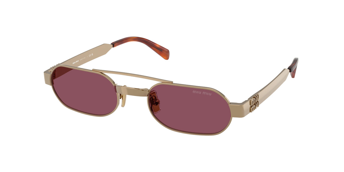 Miu Miu MUB52S Oval Sunglasses  7OE30Y-Brass 52-135-21 - Color Map Brown
