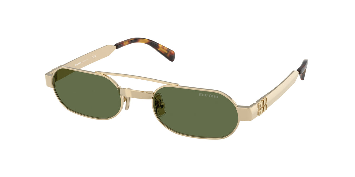 Miu Miu mub52s Oval Sunglasses  ZVN71A-Pale Gold 52-135-21 - Color Map Gold