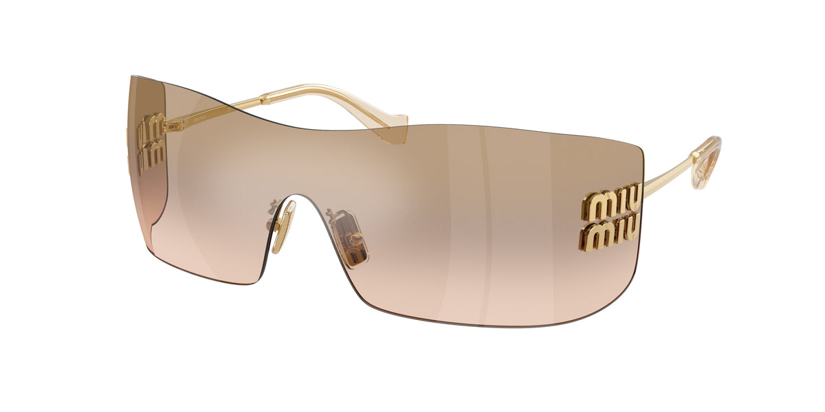 Miu Miu MUB53S Rectangle Sunglasses  5AK20P-Gold 0-110-144 - Color Map Gold