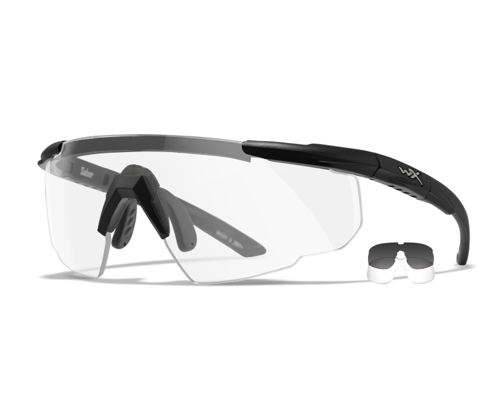 Wiley X SABER ADVANCED Semi Rimless Sunglasses  Matte Black 44-25-114