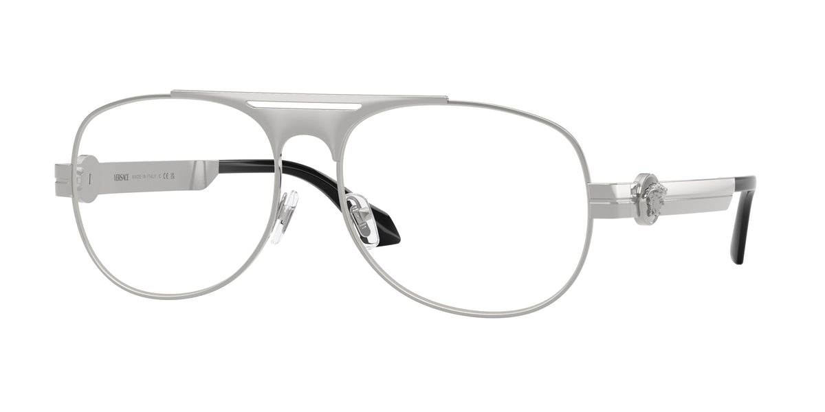 Versace VE1319 Pilot Eyeglasses  1000-Silver 58-145-16 - Color Map Silver