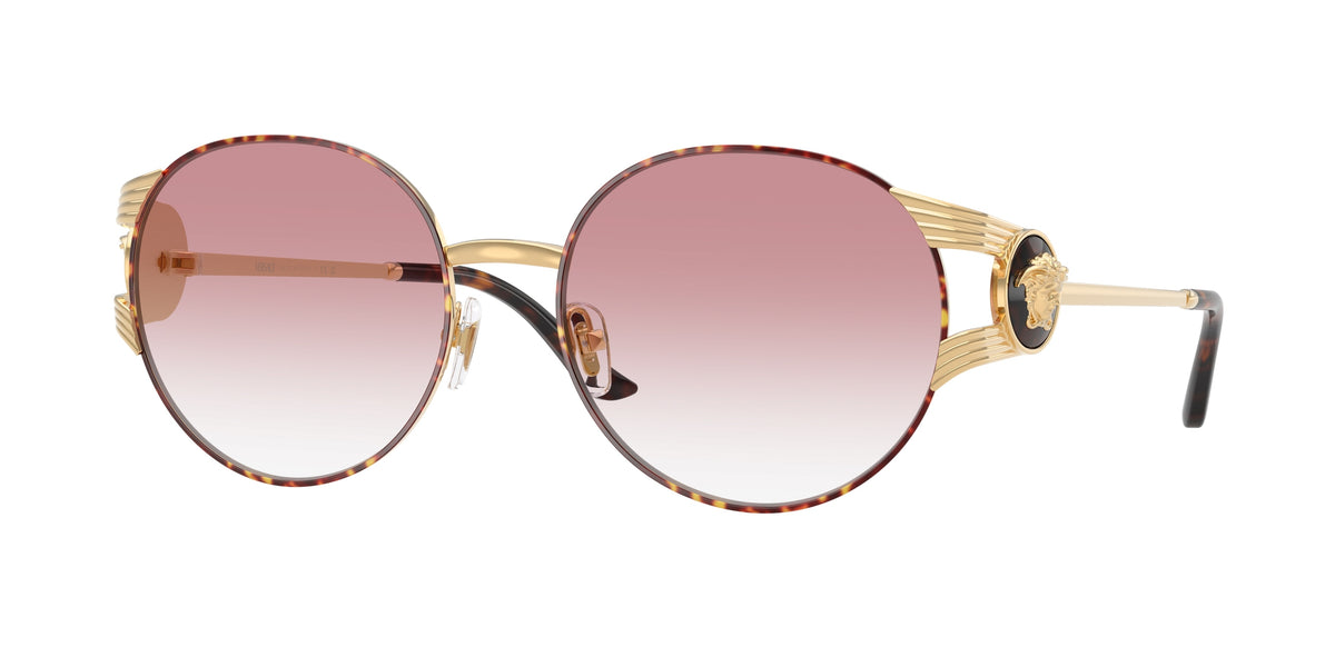 Versace VE2303 Round Sunglasses  15253B-Gold Versace/Havana 54-135-18 - Color Map Gold