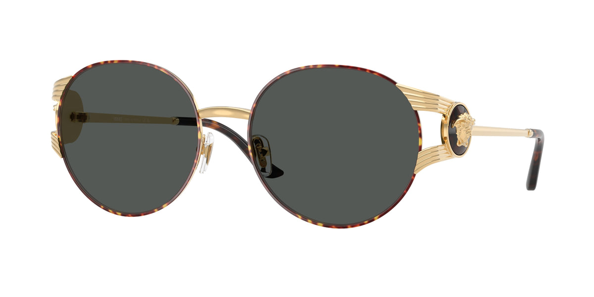 Versace VE2303 Round Sunglasses  152587-Gold Versace/Havana 54-135-18 - Color Map Gold