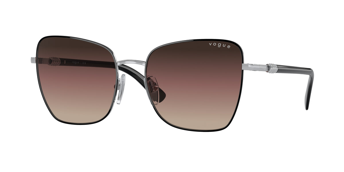 Vogue VO4277SB Butterfly Sunglasses  352/E2-Top Black/Silver 56-140-18 - Color Map Black