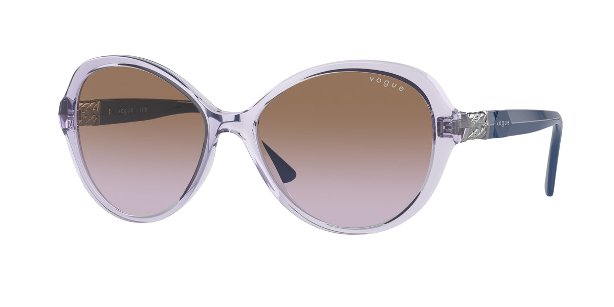 Vogue VO5475SB Butterfly Sunglasses  274568-Transparent Violet 57-140-16 - Color Map Violet