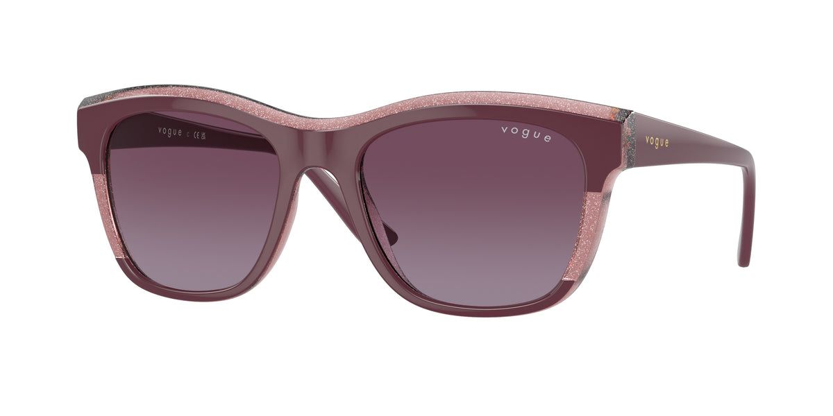 Vogue VO5557S Pillow Sunglasses  31408H-Purple/Transparent Purple Glitter 54-140-19 - Color Map Violet
