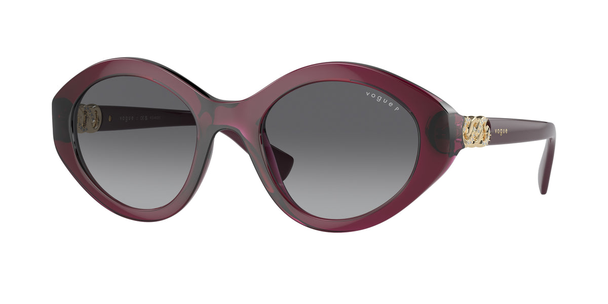 Vogue VO5576SB Oval Sunglasses  2989T3-Transparent Cherry 52-140-21 - Color Map Violet