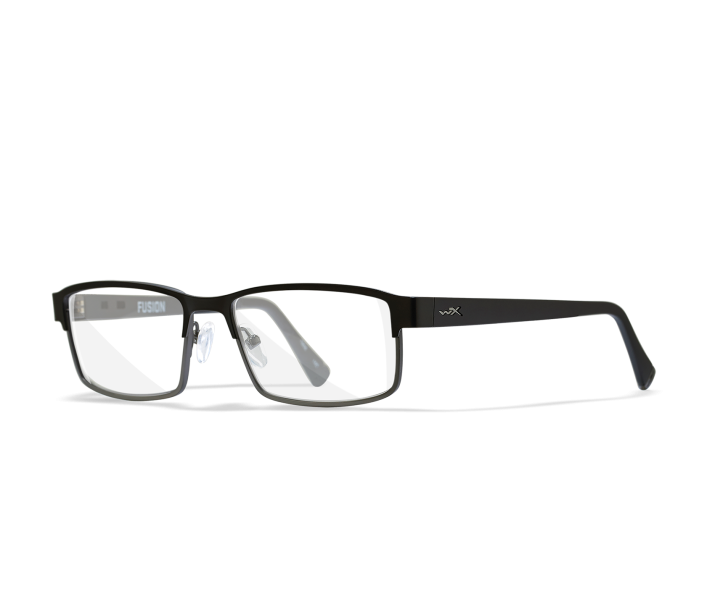 Wiley X WX FUSION Full Rim Eyeglasses  Matte Black / Dark Gunmetal 53-16-140